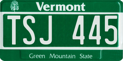 VT license plate TSJ445