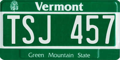 VT license plate TSJ457