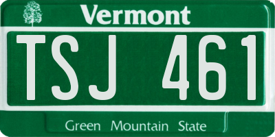 VT license plate TSJ461