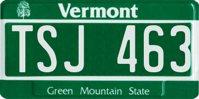 VT license plate TSJ463