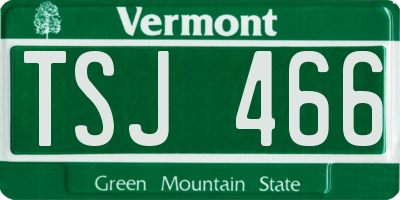 VT license plate TSJ466
