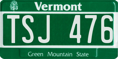 VT license plate TSJ476