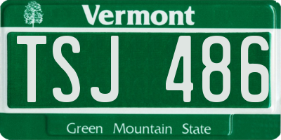 VT license plate TSJ486