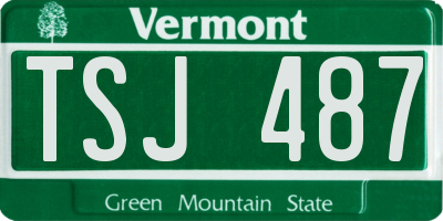 VT license plate TSJ487