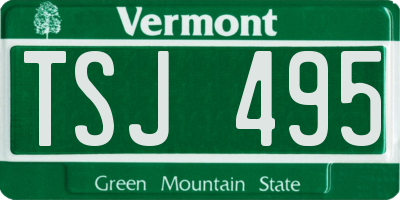 VT license plate TSJ495