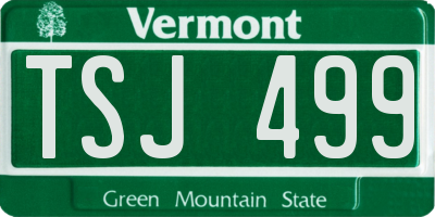 VT license plate TSJ499