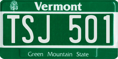 VT license plate TSJ501