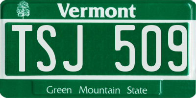 VT license plate TSJ509