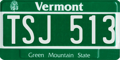 VT license plate TSJ513