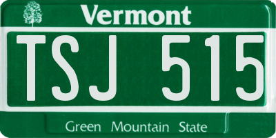 VT license plate TSJ515
