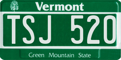 VT license plate TSJ520