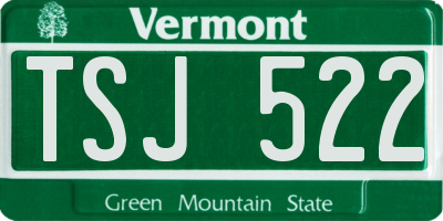 VT license plate TSJ522