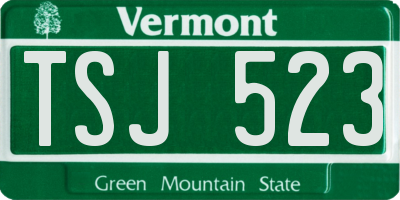VT license plate TSJ523