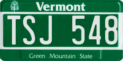 VT license plate TSJ548