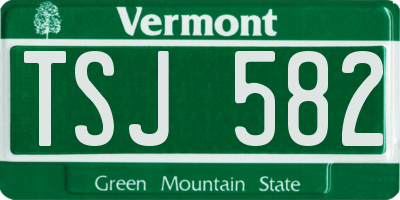 VT license plate TSJ582