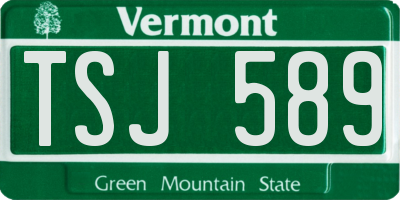 VT license plate TSJ589