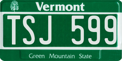 VT license plate TSJ599