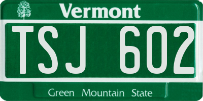 VT license plate TSJ602