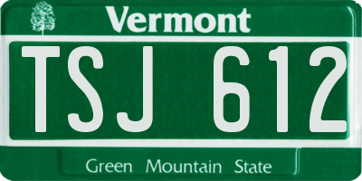 VT license plate TSJ612