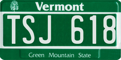 VT license plate TSJ618