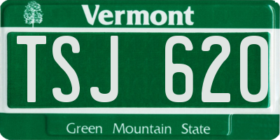 VT license plate TSJ620