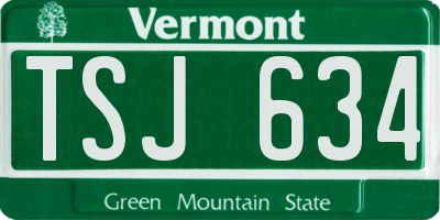VT license plate TSJ634