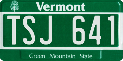 VT license plate TSJ641