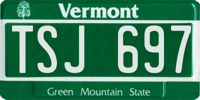 VT license plate TSJ697