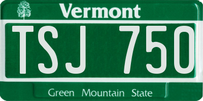 VT license plate TSJ750