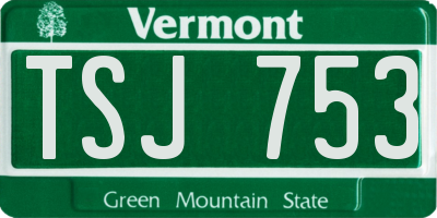 VT license plate TSJ753