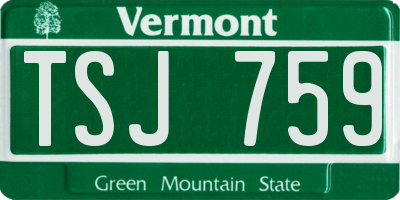 VT license plate TSJ759