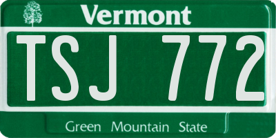 VT license plate TSJ772
