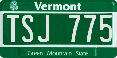 VT license plate TSJ775