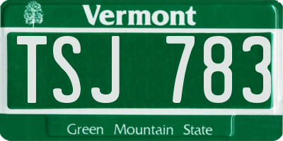 VT license plate TSJ783