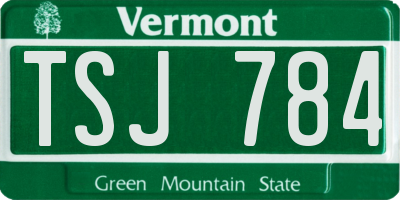 VT license plate TSJ784