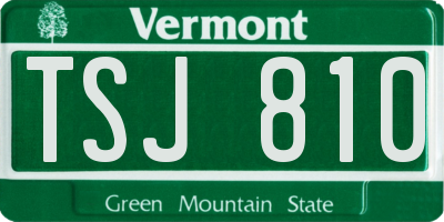 VT license plate TSJ810