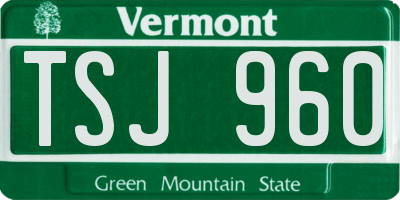 VT license plate TSJ960