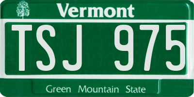 VT license plate TSJ975
