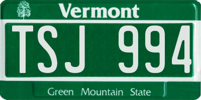 VT license plate TSJ994