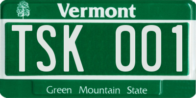 VT license plate TSK001
