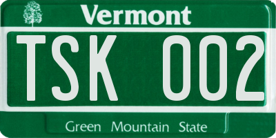 VT license plate TSK002