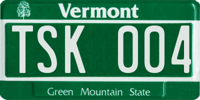 VT license plate TSK004
