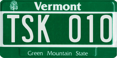 VT license plate TSK010