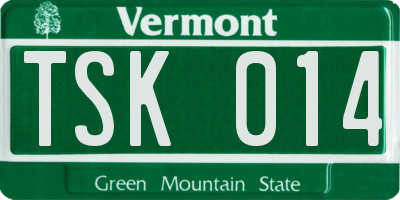 VT license plate TSK014
