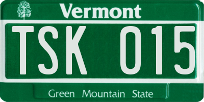 VT license plate TSK015