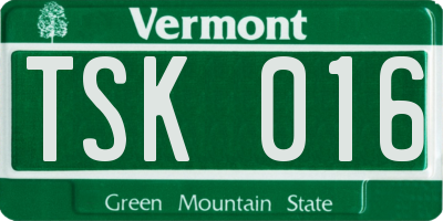 VT license plate TSK016