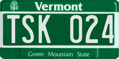 VT license plate TSK024