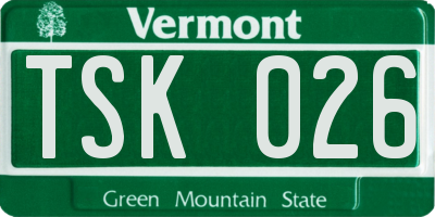 VT license plate TSK026