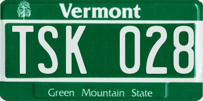 VT license plate TSK028