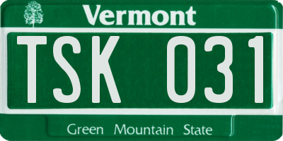 VT license plate TSK031